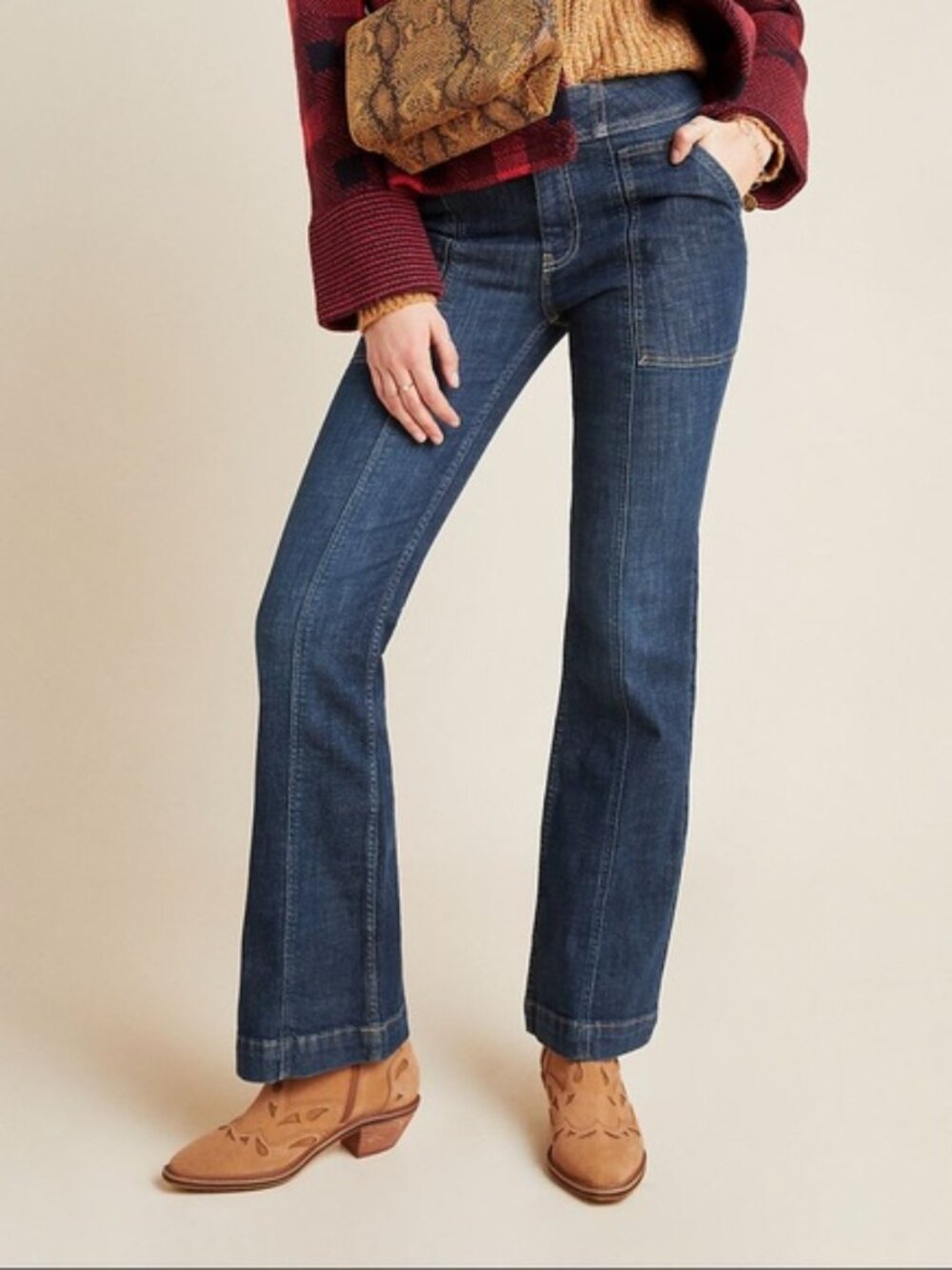 NWT Anthropologie Pilcro High-Rise Utility Bootcut Jeans | Size 29